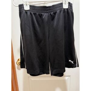 Puma‎ Mens Black Mesh Athletic Shorts White Side Stripe Sportlifestyle Size M